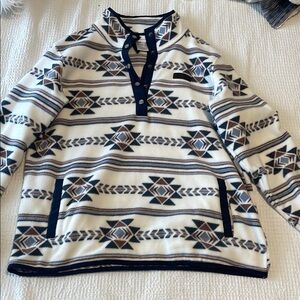 Men's Patterned Sweater - Cream and Blue